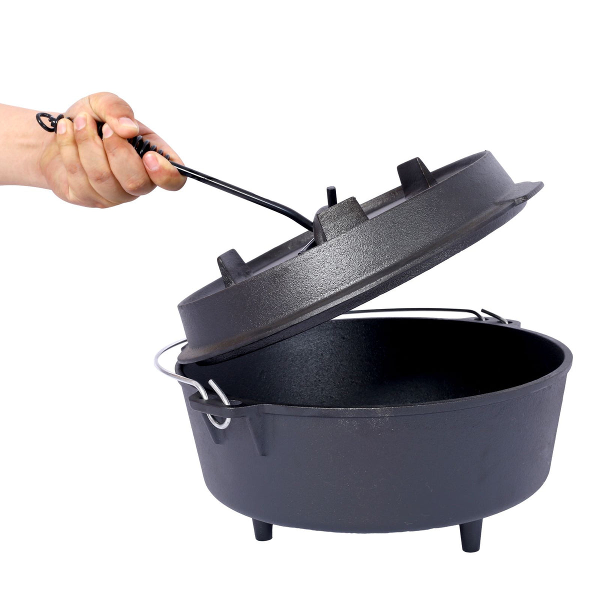 Basecamp Deep Camp Pot with Leg Base — Campfire & Cookout Dutch-Style Pot