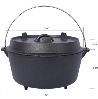 Basecamp Deep Camp Pot with Leg Base — Campfire & Cookout Dutch-Style Pot