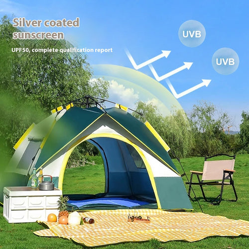 Basecamp Automatic Pop-Up Tent — 3-4 Person, Instant Setup, Waterproof