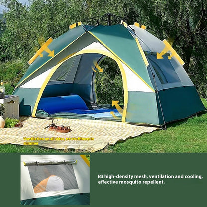 Basecamp Automatic Pop-Up Tent — 3-4 Person, Instant Setup, Waterproof